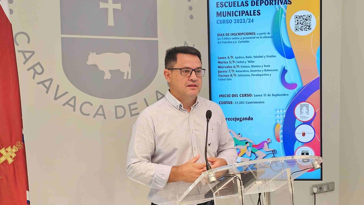 José Fernández Tudela, edil de Deportes en el Ayuntamiento de Caravaca