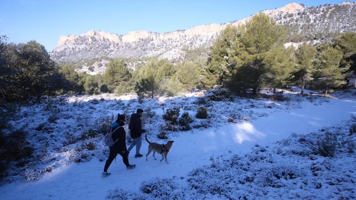 El Xorret de Catí, entre Petrer y Castalla, tras la nevada de principios de marzo.