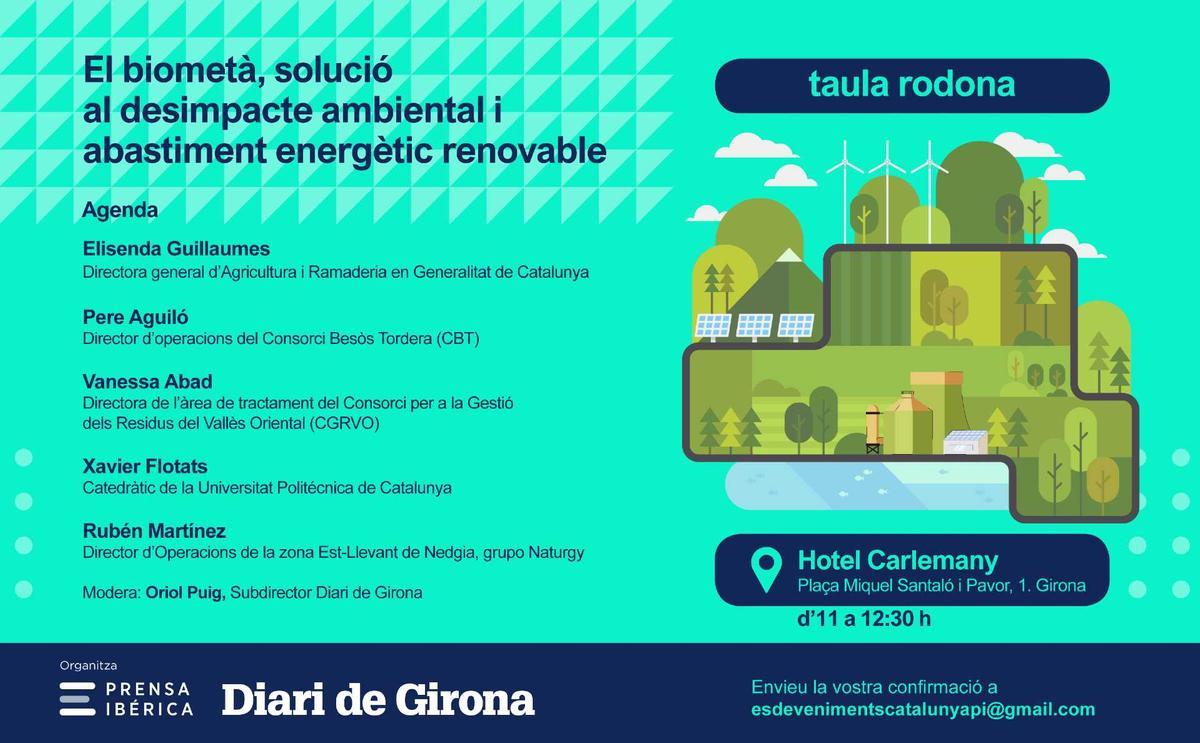 Taula rodona &quot;El biometà, solució al desimpacte ambiental i abastiment energètic renovable&quot;.