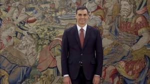 Pedro Sánchez, en el palacio de la Zarzuela