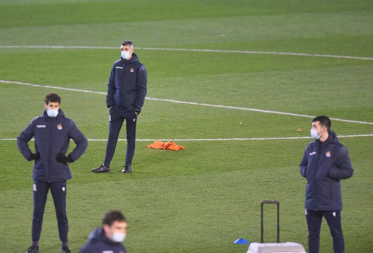 Entrenamiento de la Real Sociedad en el estadio El Arcángel