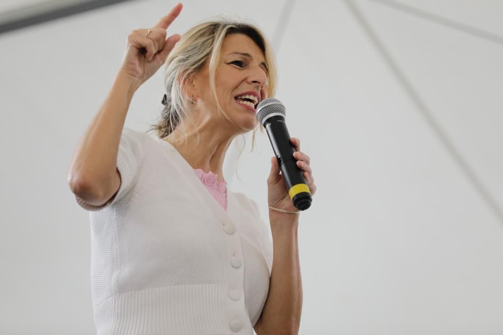 Yolanda Díaz visita Palma en uno de los actos de campaña de Unidas Podemos