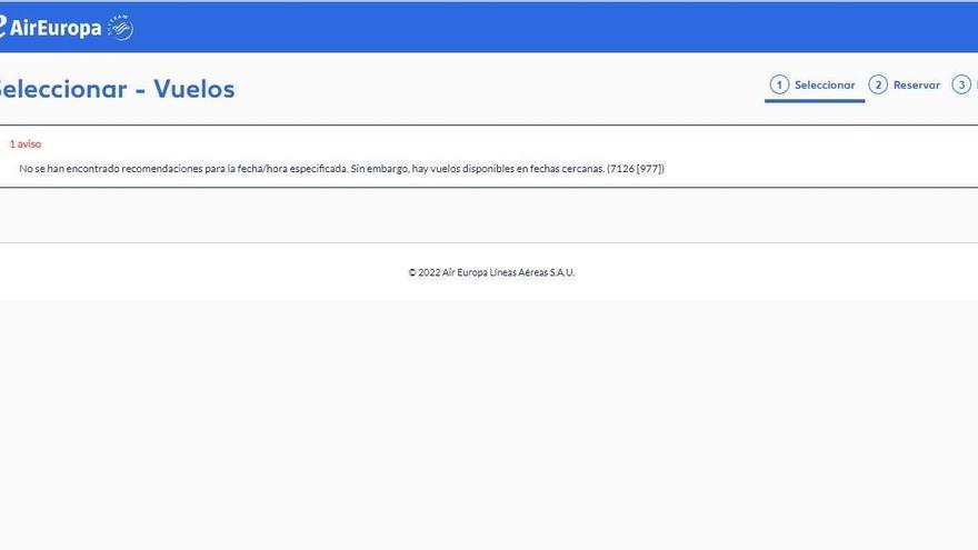 Este viernes Air Europa no tiene ya plazas para Madrid.