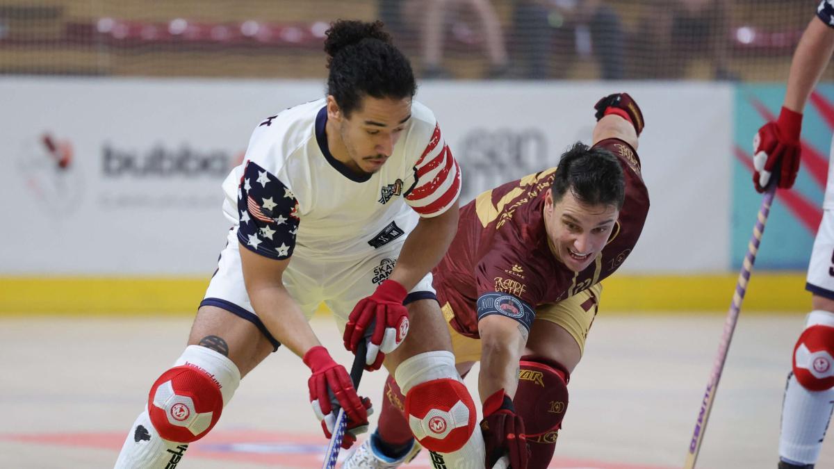 La selección de Estados Unidos de hockey patines, durante el Mundial