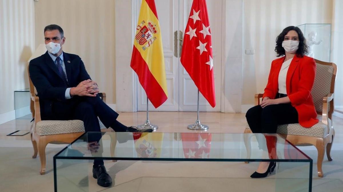 Isabel Díaz Ayuso y Pedro Sánchez, en su encuentro.