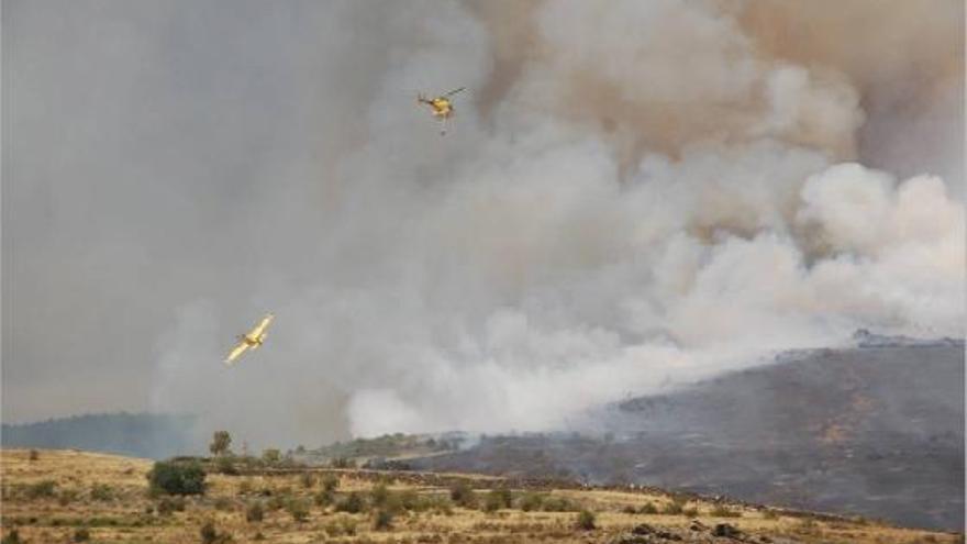 Estat del foc de Ger ahir a la tarda.