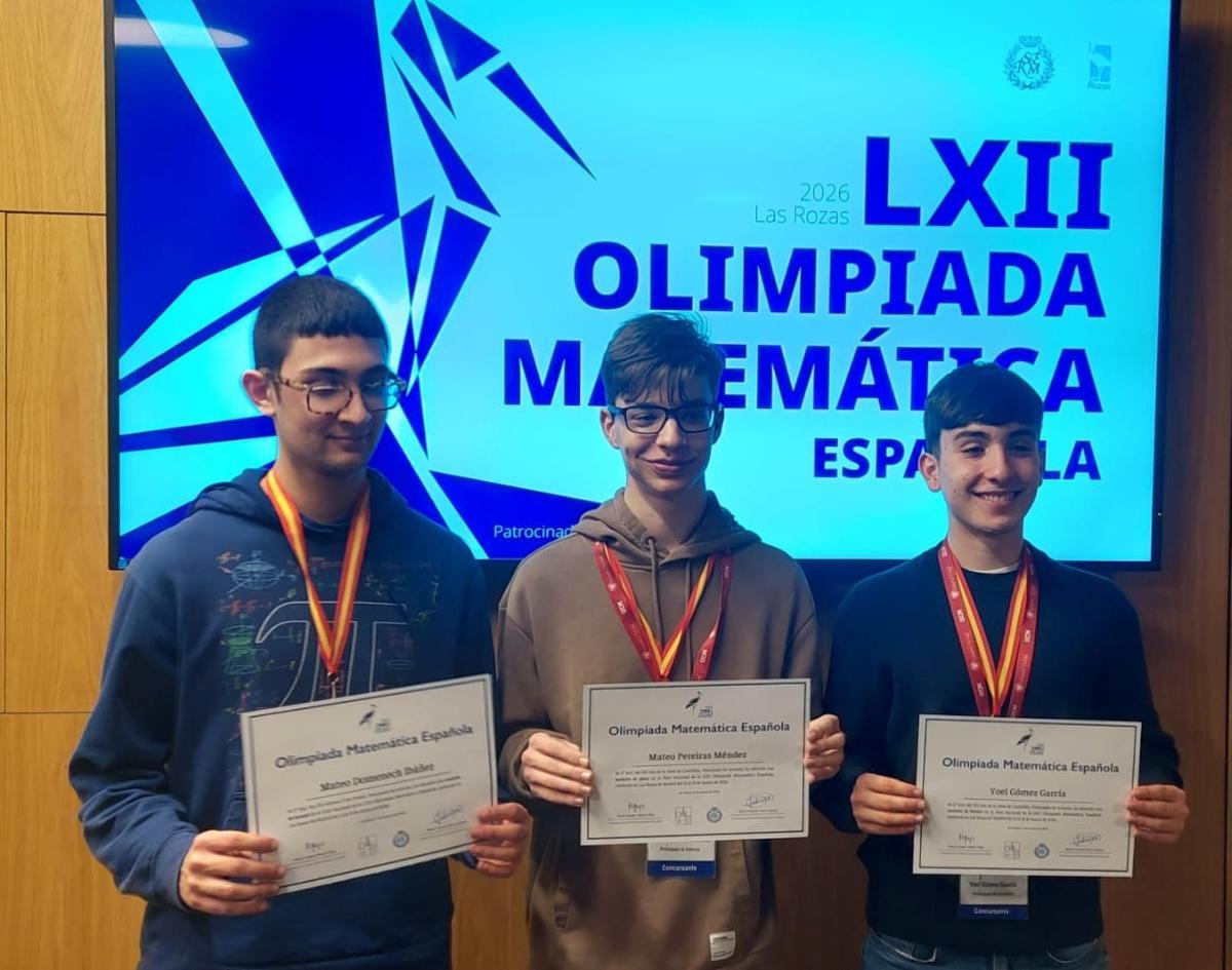 Mateo Pereiras, Yoel Gómez y Mateo Domenech.