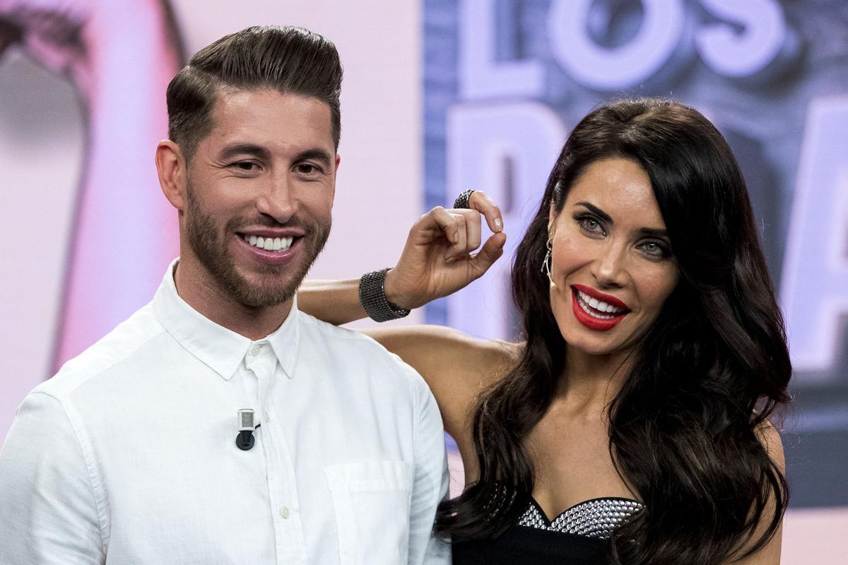 Sergio Ramos y Pilar Rubio en el plató de 'El Hormiguero' en 2019.