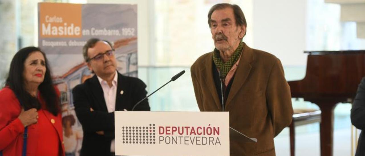 Xulio Maside, durante la presentación de la muestra “Carlos Maside en Combarro”, en 2019.