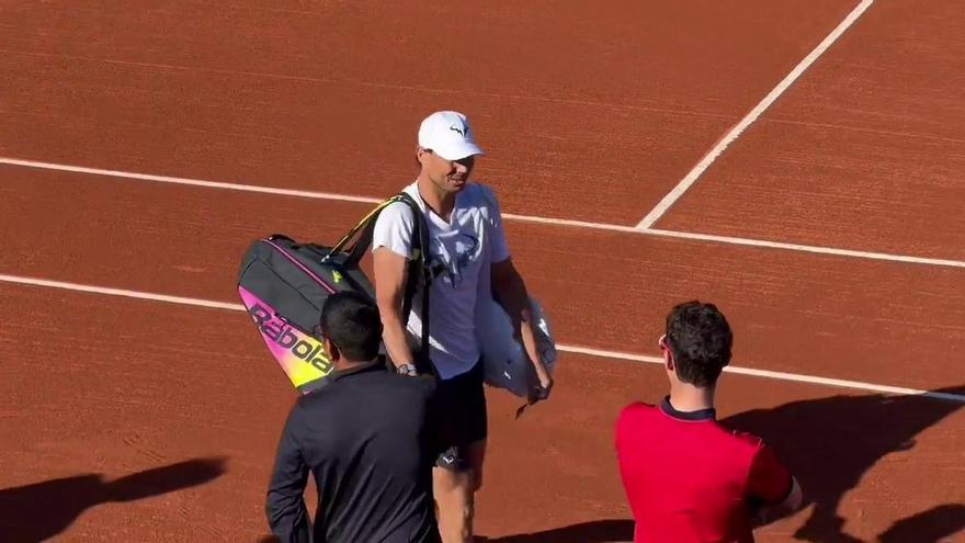 Rafa Nadal ha realizado este miércoles por la tarde su primer entrenamiento en el Reial Club de Tennis Barcelona