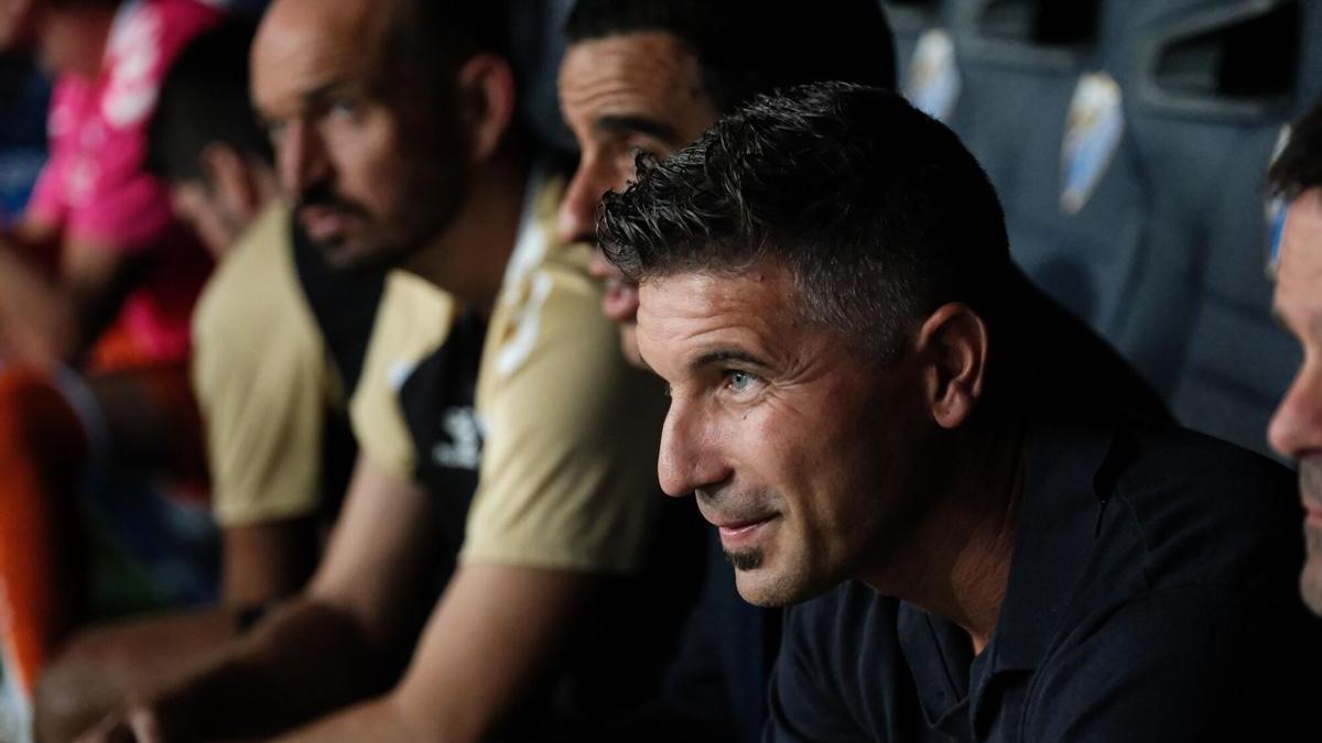 Funes, en el banquillo malaguista.