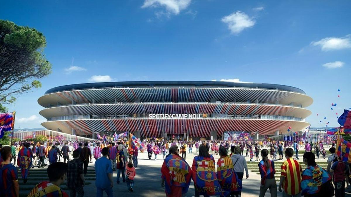 Una maqueta del futuro Camp Nou.