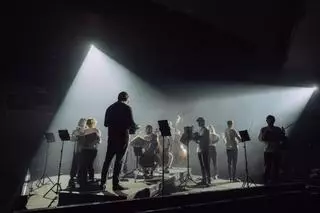 Les imatges del concert «Hallscape» de la GIO Symphonia en el vestíbul de l'Auditori de Girona
