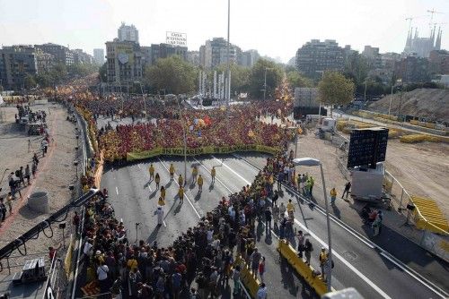 Miles de catalanes participan en la Diada más reivindicativa