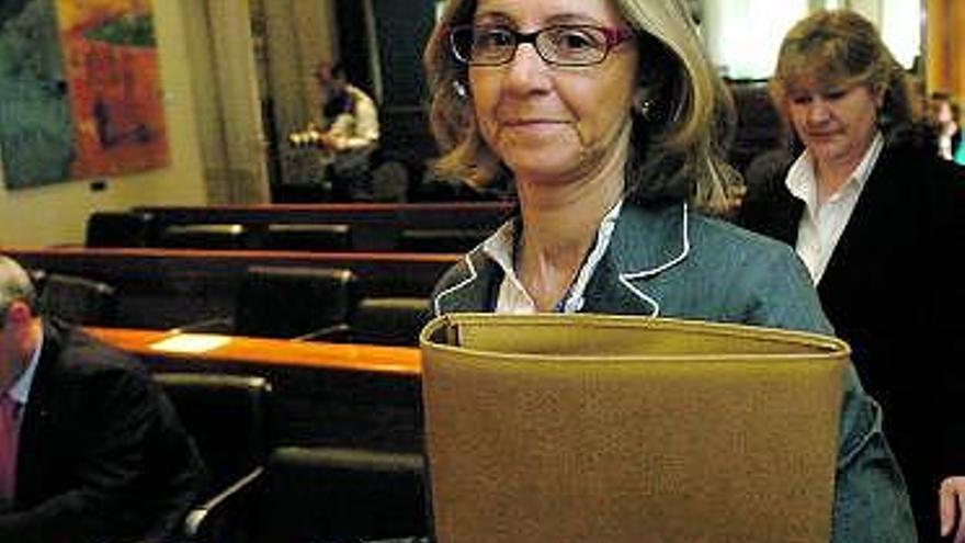 Elisa Collado, antes de su intervención en la Comisión de Cultura.