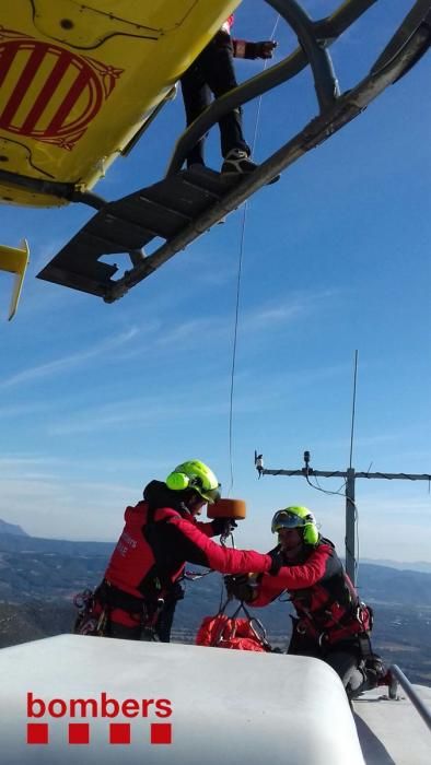 Pràctiques dels Bombers al Parc eòlic de Rubió