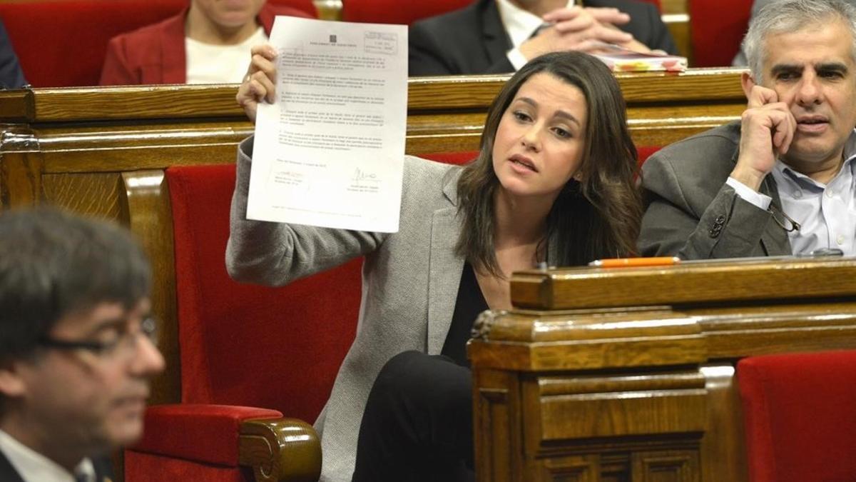 Inés Arrimadas, líder de Ciutadans en el Parlament.