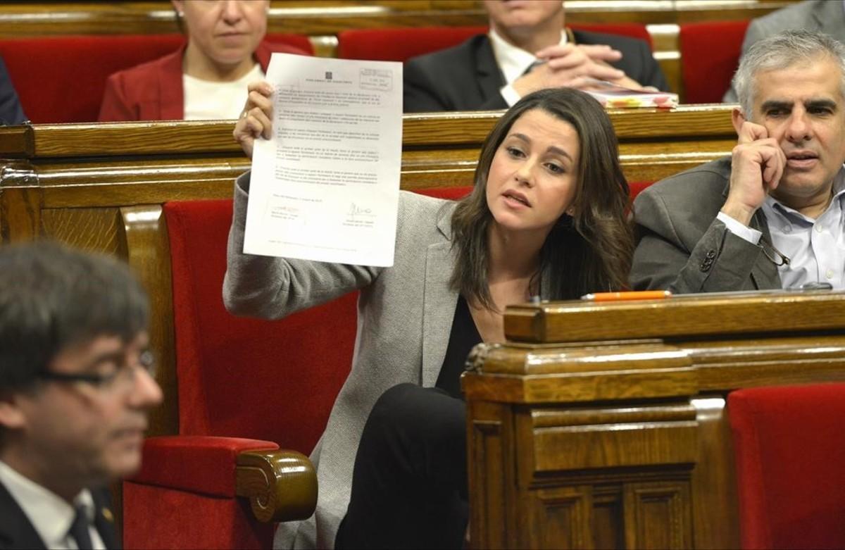 Inés Arrimadas, líder de Ciutadans en el Parlament.