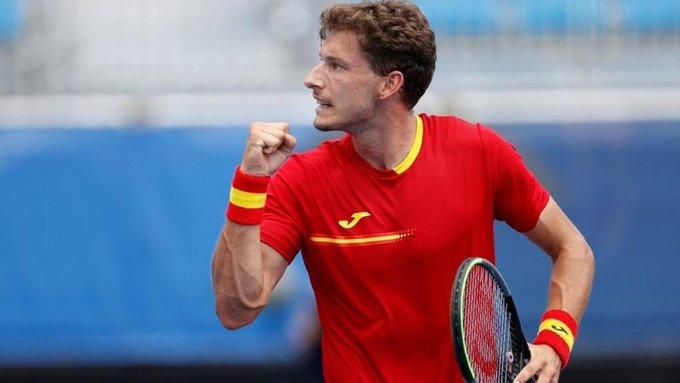Carreño celebra su victoria.