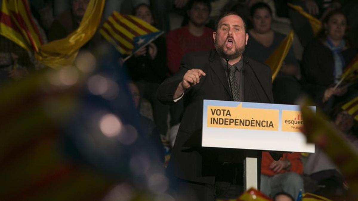 Oriol Junqueras, en el inicio de la campaña electoral.