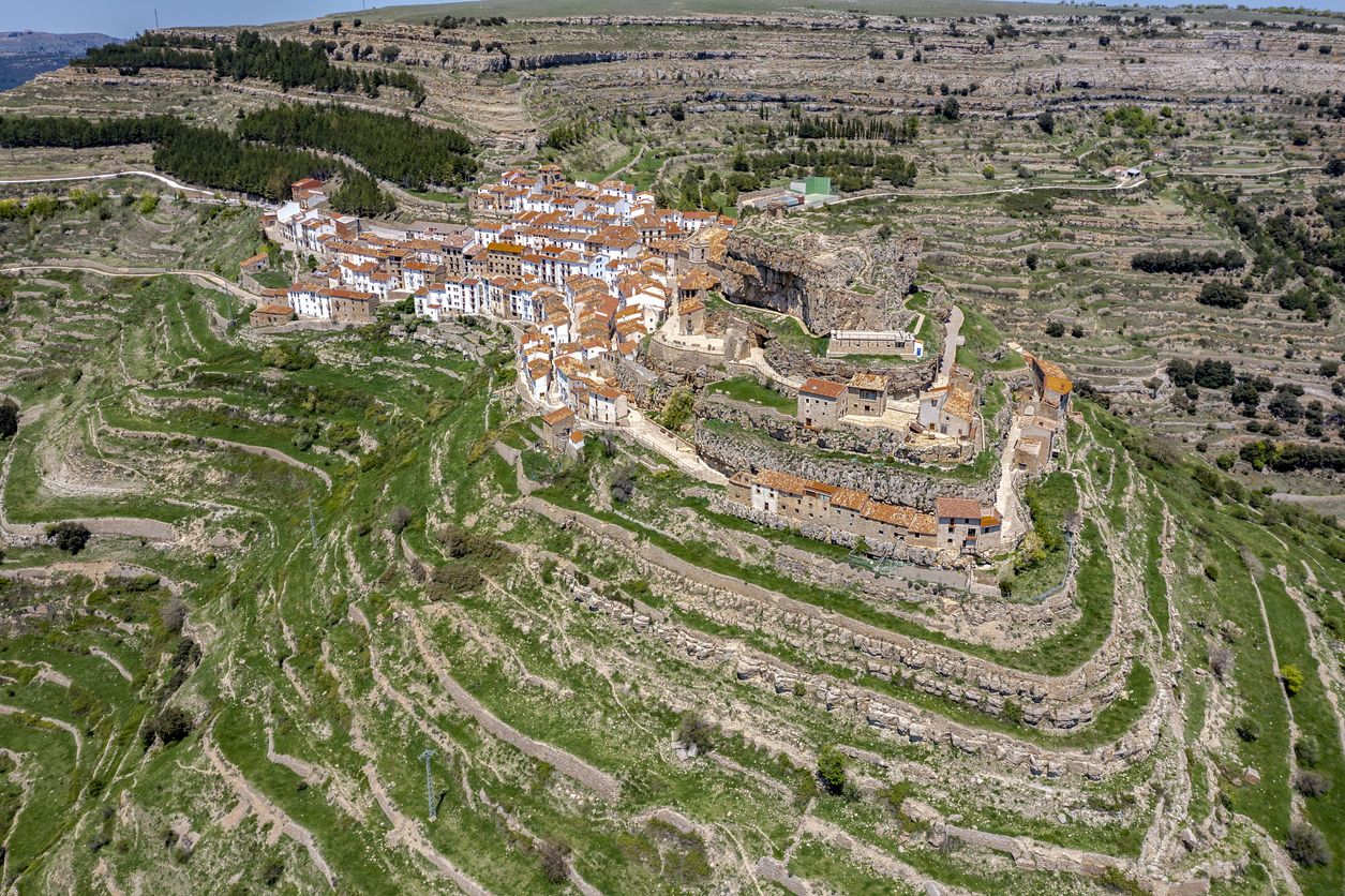 Vista de pájaro de Ares del Maestrat, Castellón