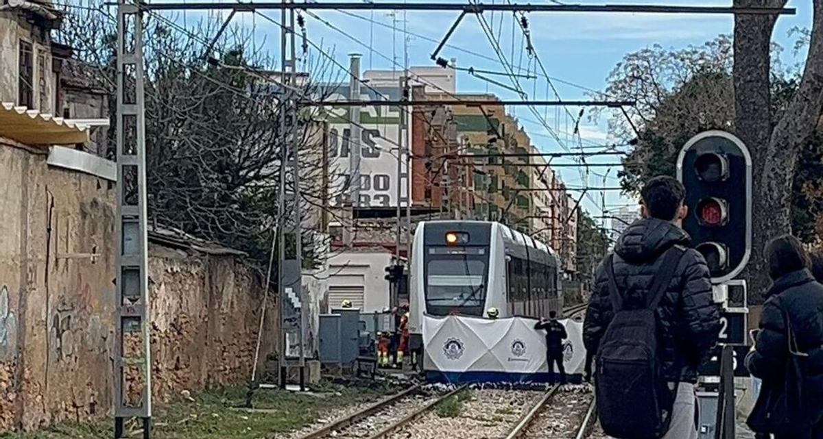 Interrupción de la circulación del metro a la altura de Godella.