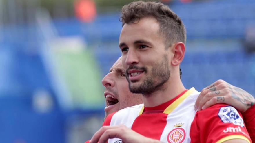 Cristhian Stuani celebrant el gol de l&#039;empat al camp del Getafe