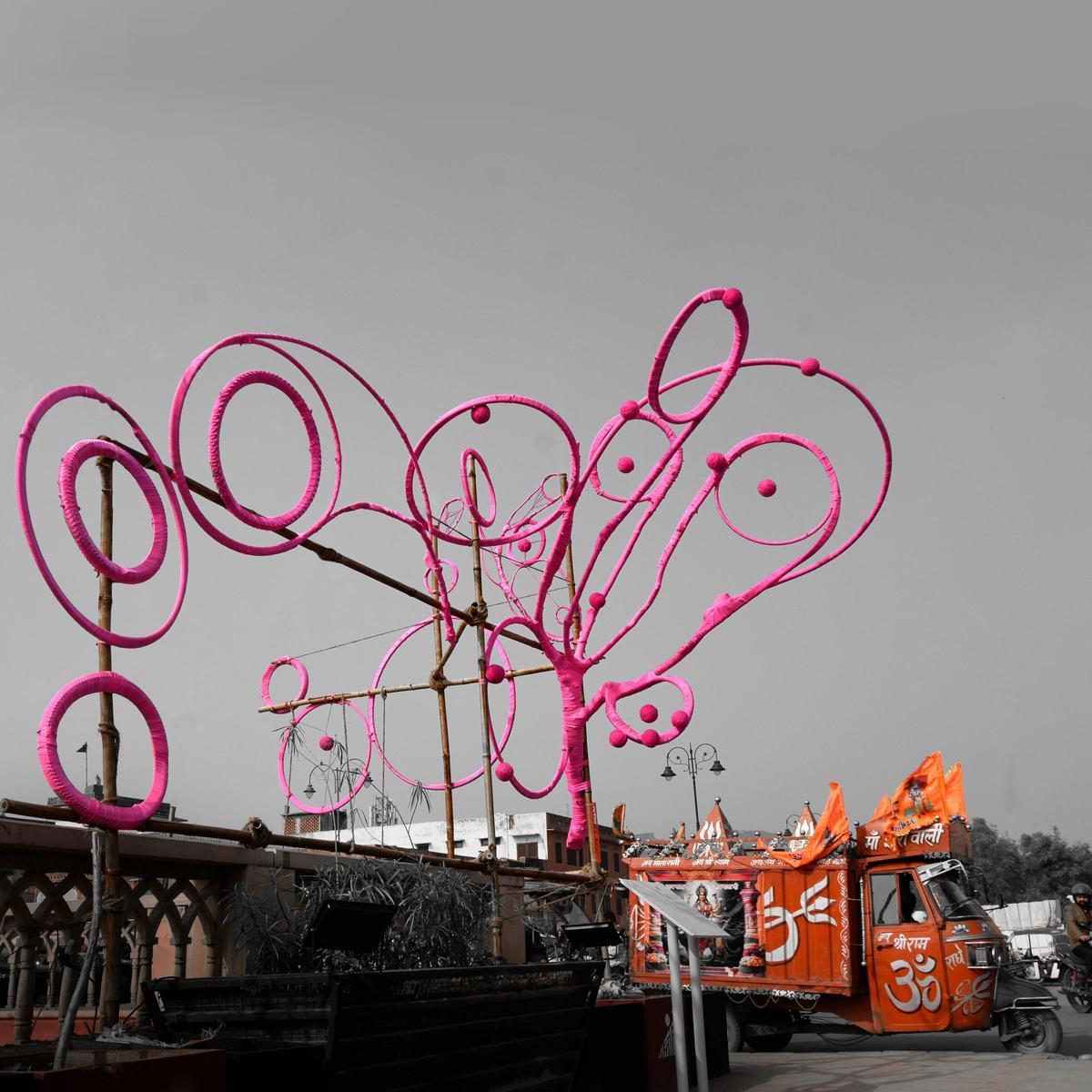 Una de les escultures que Edgar Massegú a exposat a Jaipur, l'Índia.
