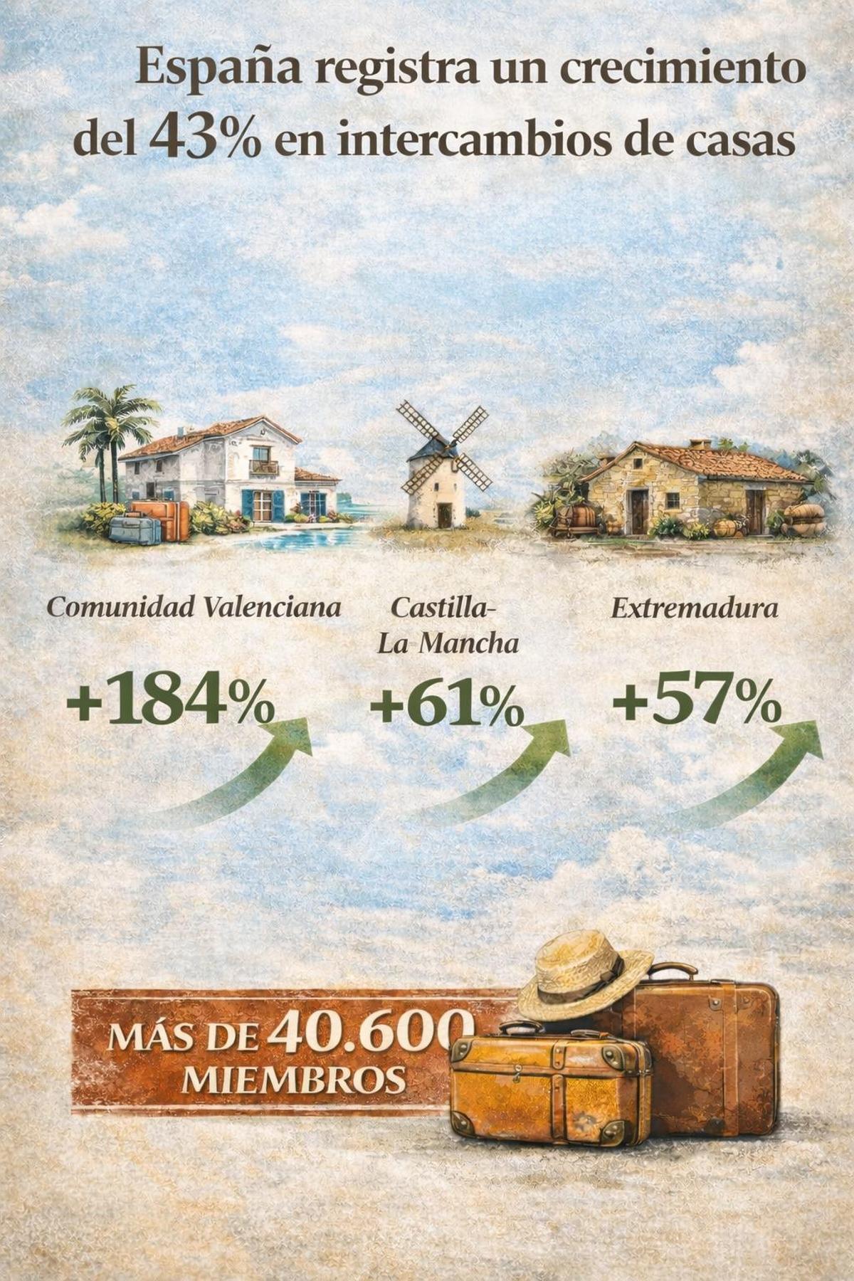 Gráfico sobre el intercambio de casas.