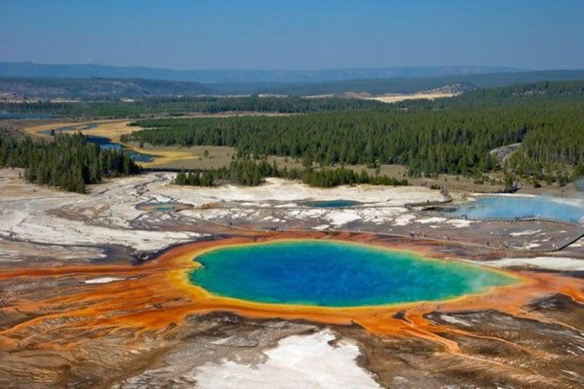 Gran Fuente Prismática en el Parque Nacional de Yellowstone, en Estados Unidos.