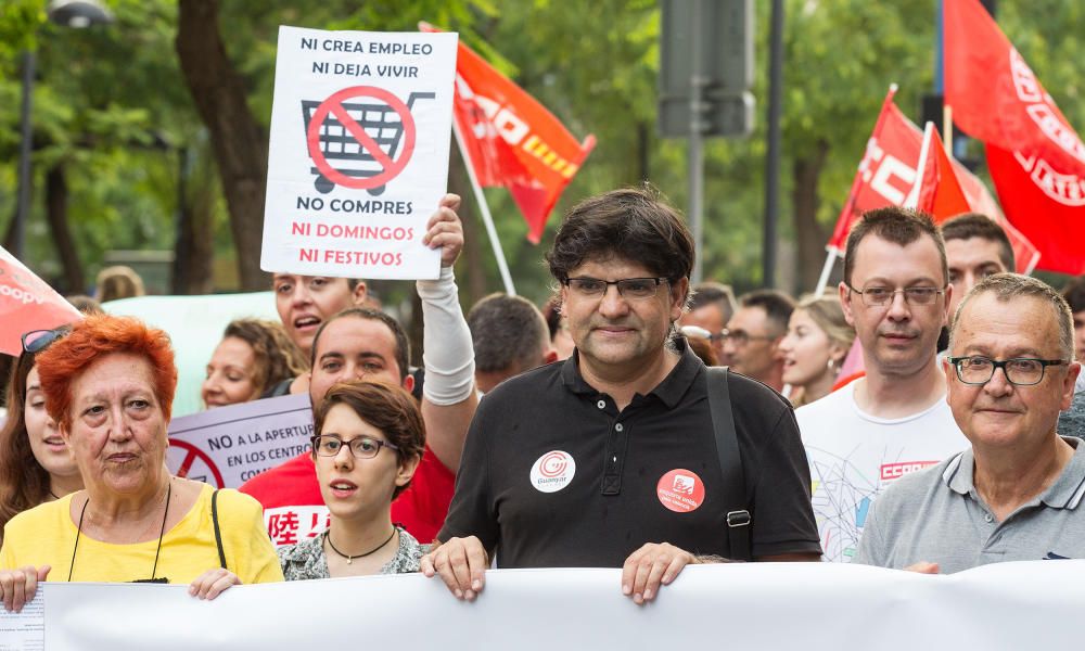 Manifestación contra la apertura del comercio los domingos