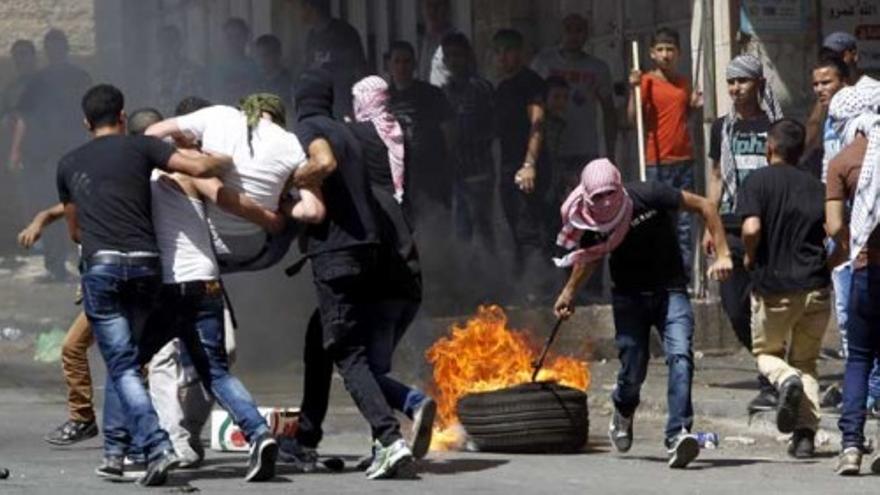 Enfrentamientos durante las manifestaciones en Cisjordania