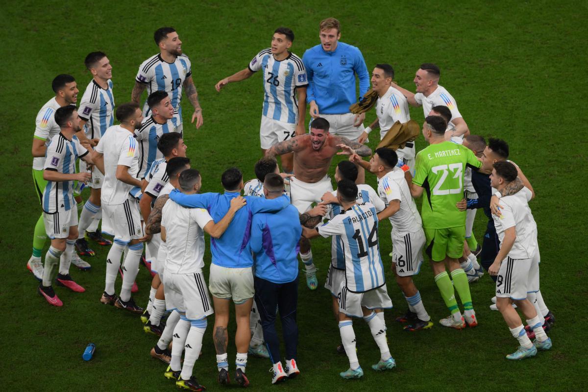 Así celebraron Messi y Argentina el pase a la final Así celebraron Messi y Argentina el pase a la final
