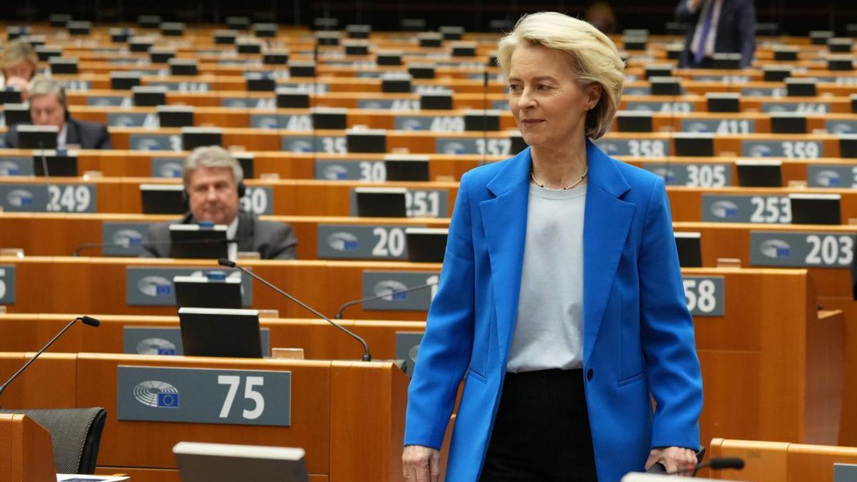 Ursula Von der Leyen,en el Parlamento europeo.