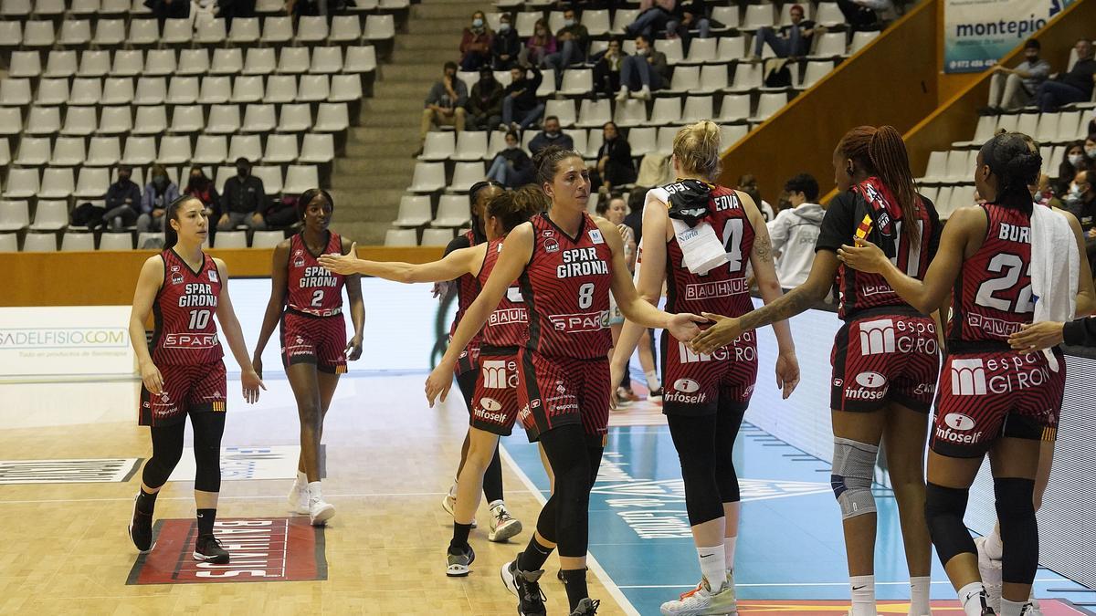 Les jugadores de l&#039;Spar Girona, a Fontajau.