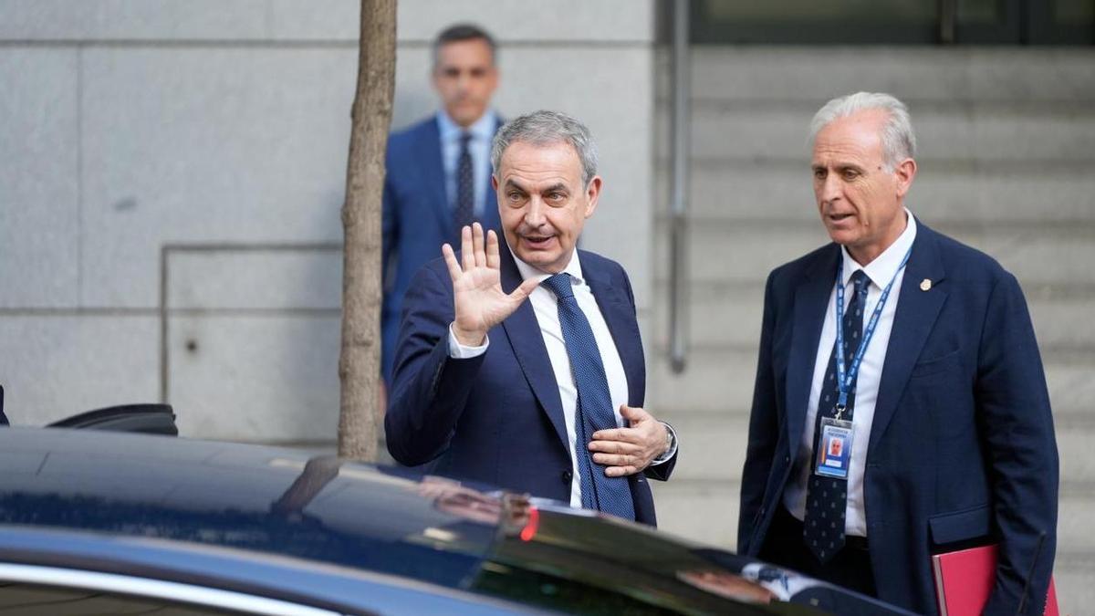 L’expresident José Luis Rodríguez Zapatero arriba a l’Audiència Nacional