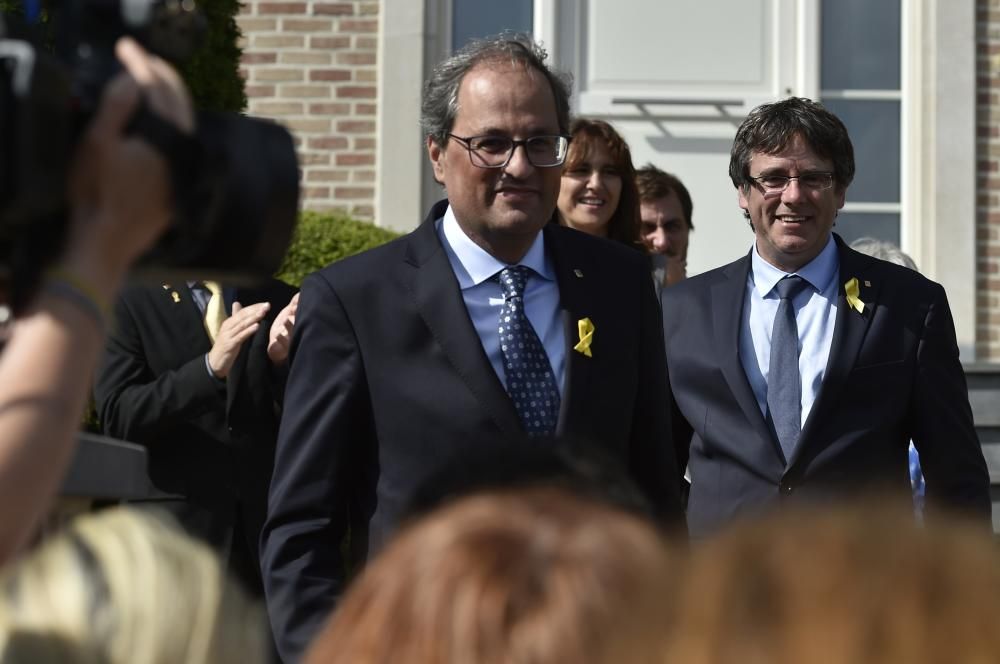 La llegada de Puigdemont a Bélgica, en imágenes.