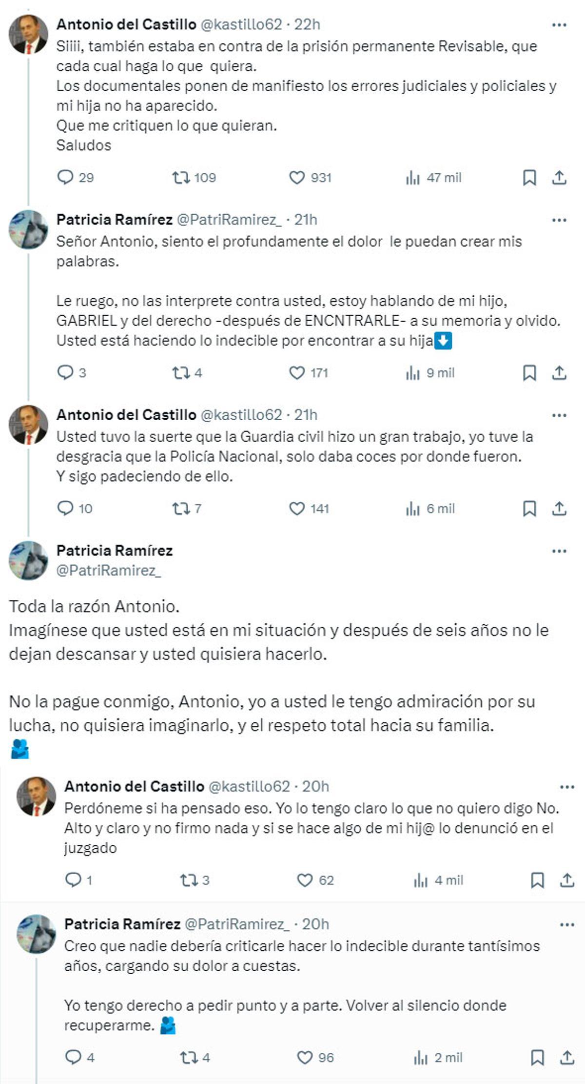 La conversación de Antonio del Castillo y Patricia Ramírez.