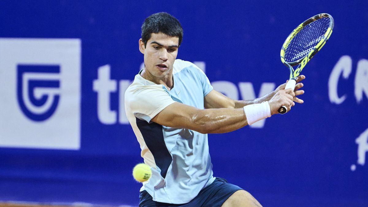 Carlos Alcaraz, en el partido de cuartos de final en Umag.