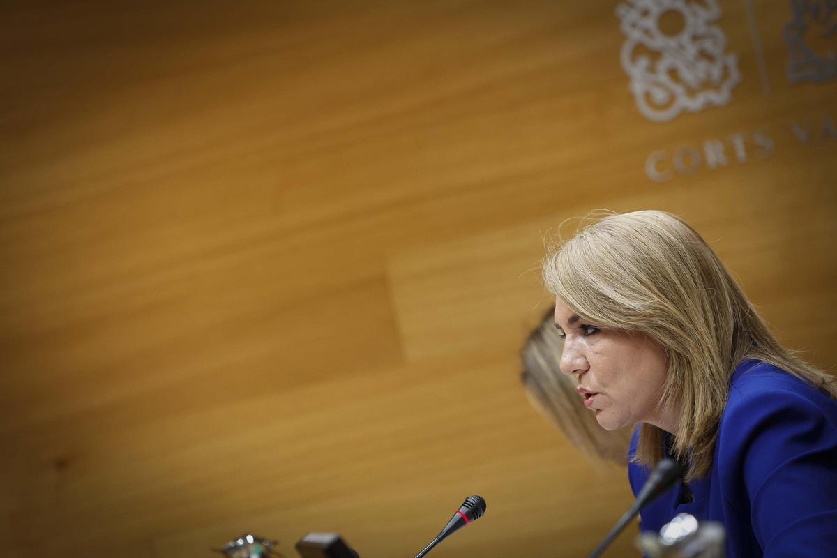 La vicepresidenta y consellera de Igualdad, Susana Camarero, en una comisión de Las Corts.
