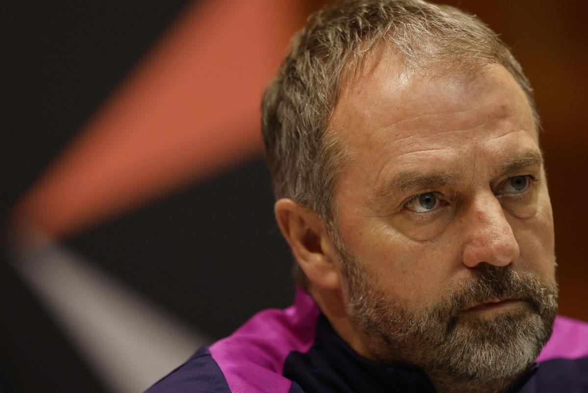 Hansi Flick, durante la rueda de prensa previa a la final de la Supercopa de España