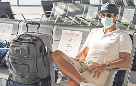 Verdasco, en el aeropuerto.