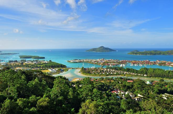 Panorámica de Victoria, en las Seychelles