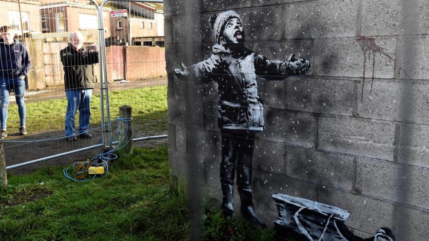 La última obra de Banksy, vendida por más 100.000 libras.