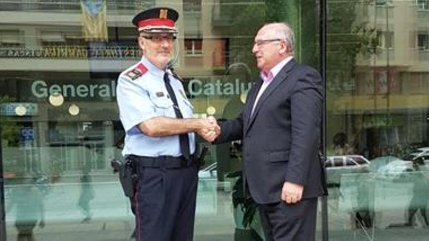 El president de la FOEG i el comissari de la regió policial de Girona.