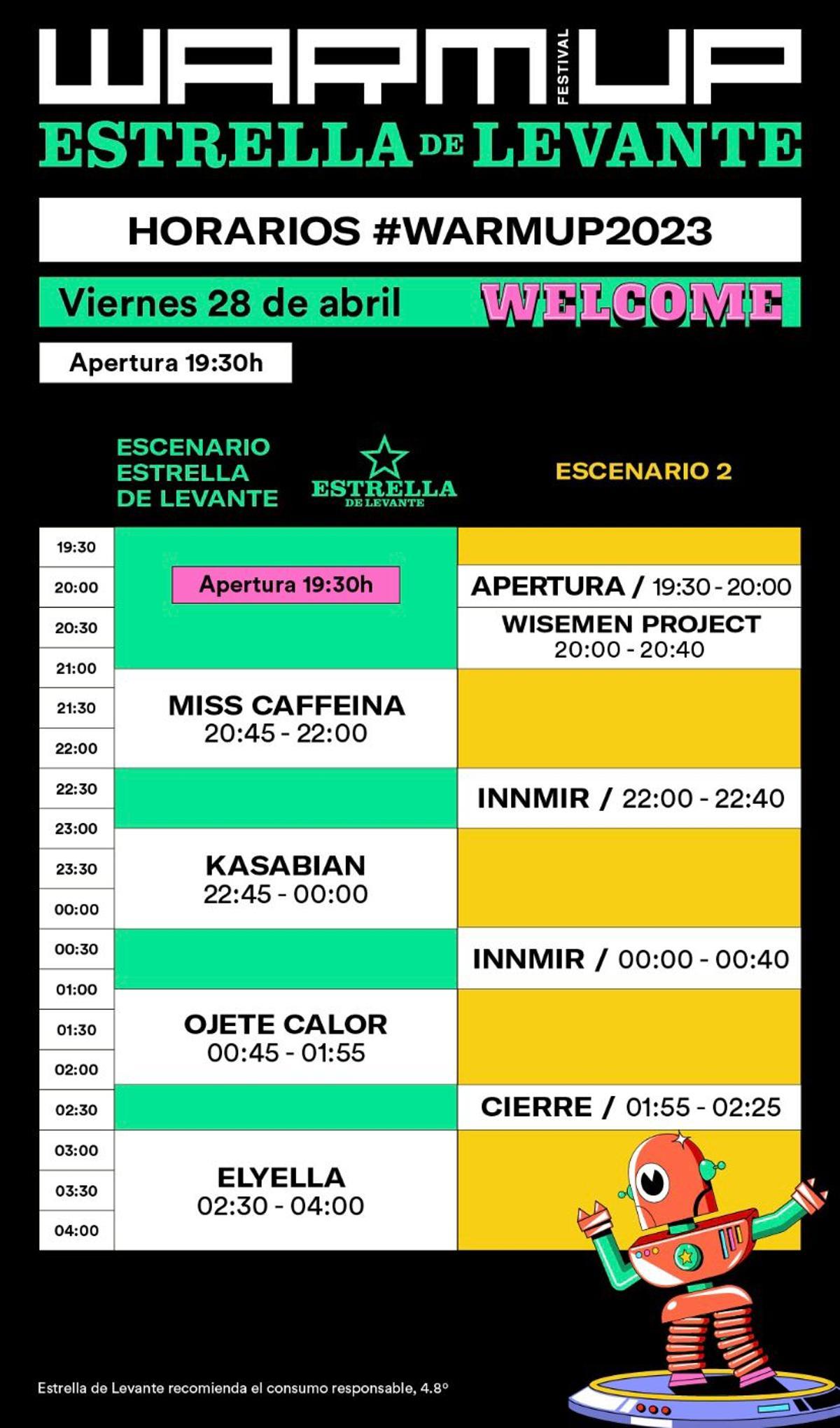 Horarios viernes