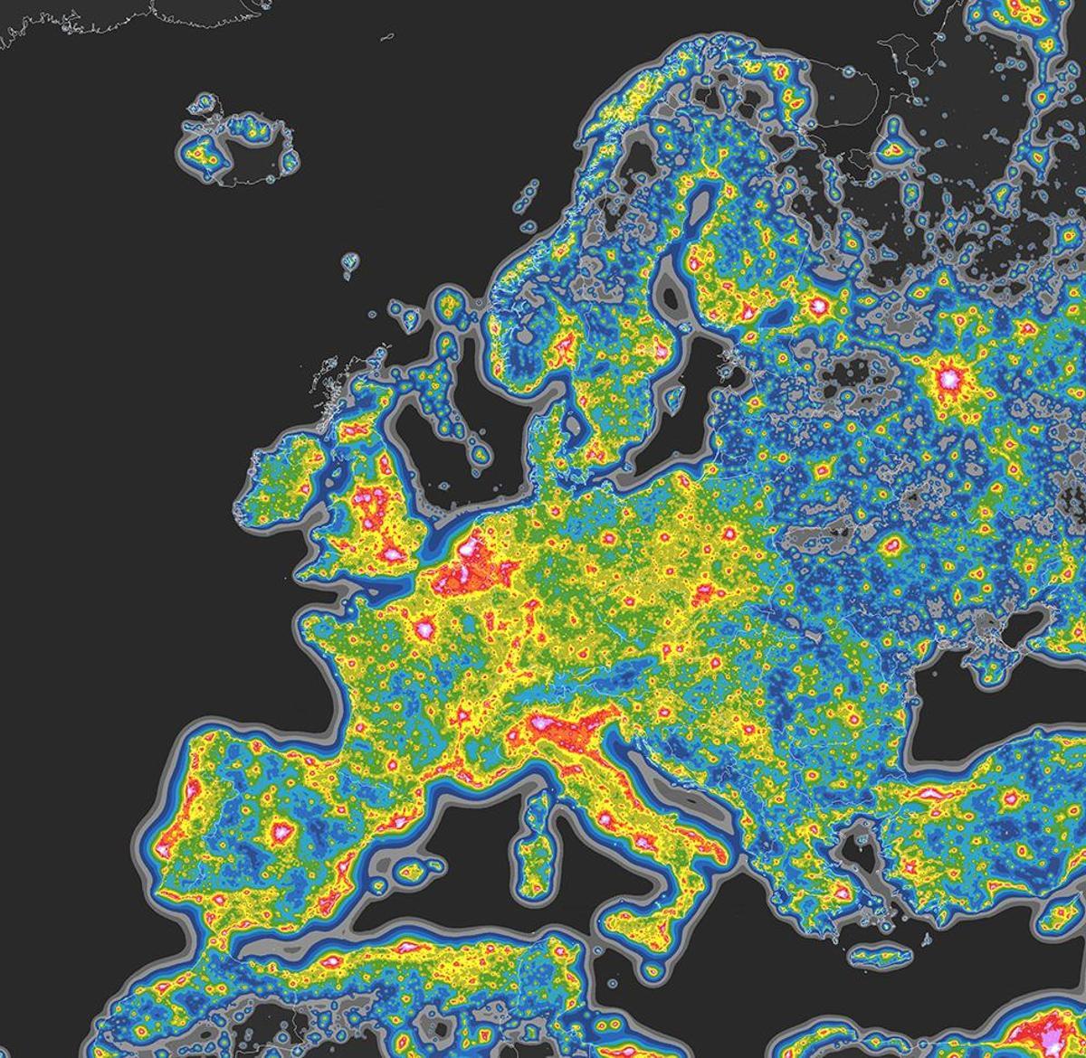 Atlas europeo de contaminación lumínica