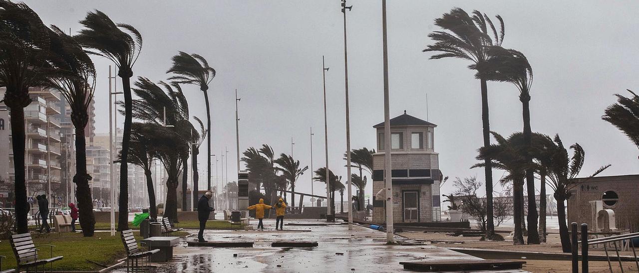 El paseo marítimo Neptú de Gandia, arrasado por el paso del temporal Gloria en enero del año 2020. | GERMAN CABALLERO