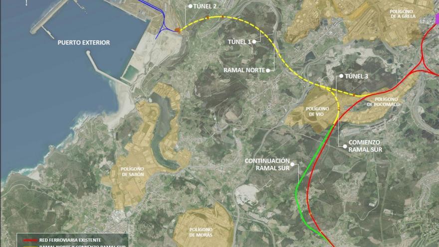 Adif destaca el “impulso” al tren al puerto exterior de A Coruña con la adjudicación de la obra a Sacyr