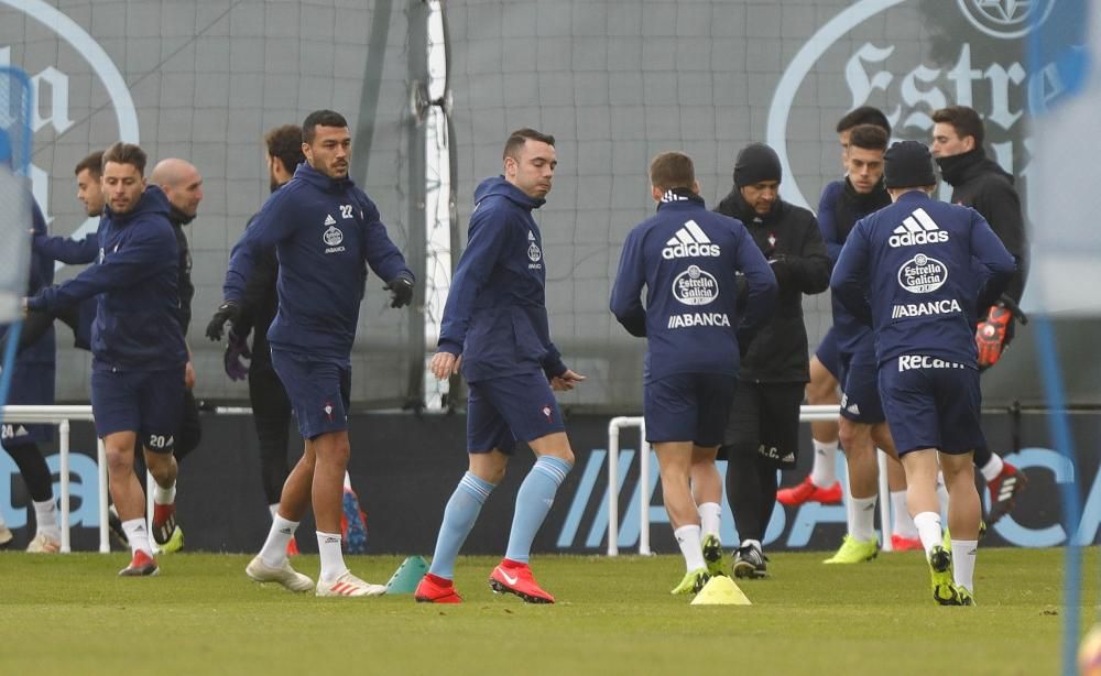 Primer entrenamiento de Hoedt en A Madroa